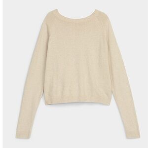 Cream sand linen blend raglan-sleeve lightweight knit sweater NWT